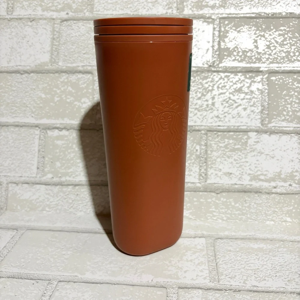 Starbucks 2024 Terracotta Recycled Plastic Triangle Tumbler NEW 16 OZ